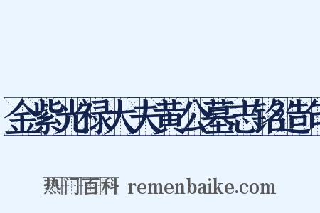 金紫光禄大夫黄公墓志铭造句是什么意思的图片
